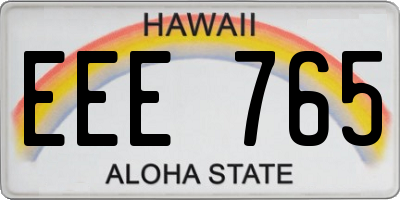 HI license plate EEE765