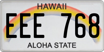 HI license plate EEE768