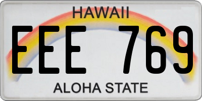 HI license plate EEE769