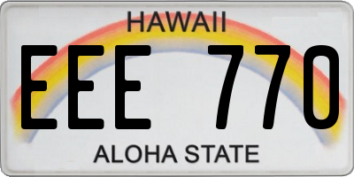 HI license plate EEE770