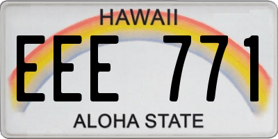 HI license plate EEE771