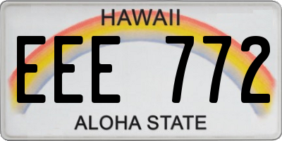 HI license plate EEE772
