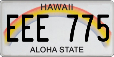 HI license plate EEE775