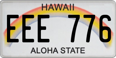 HI license plate EEE776