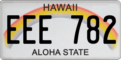 HI license plate EEE782
