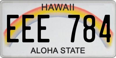 HI license plate EEE784