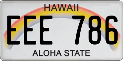 HI license plate EEE786