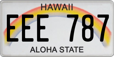 HI license plate EEE787