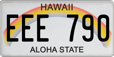 HI license plate EEE790