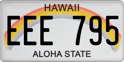 HI license plate EEE795