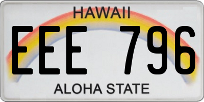 HI license plate EEE796