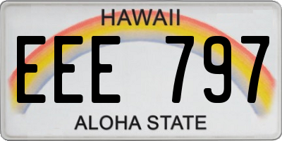 HI license plate EEE797