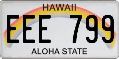 HI license plate EEE799