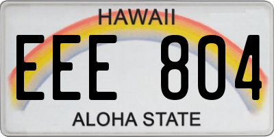 HI license plate EEE804