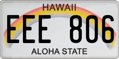 HI license plate EEE806