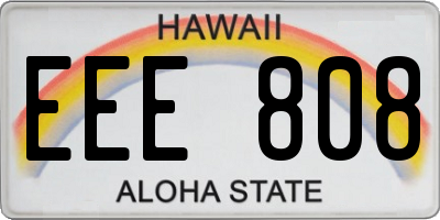 HI license plate EEE808