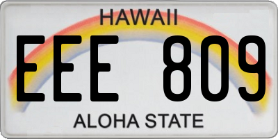 HI license plate EEE809