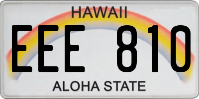 HI license plate EEE810
