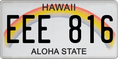 HI license plate EEE816