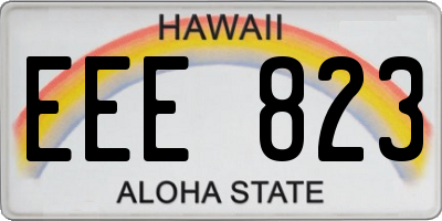 HI license plate EEE823