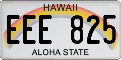 HI license plate EEE825
