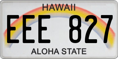 HI license plate EEE827