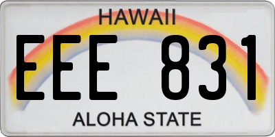 HI license plate EEE831