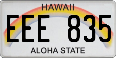 HI license plate EEE835