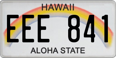 HI license plate EEE841