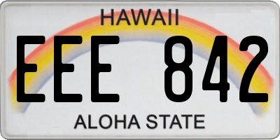 HI license plate EEE842