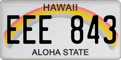 HI license plate EEE843