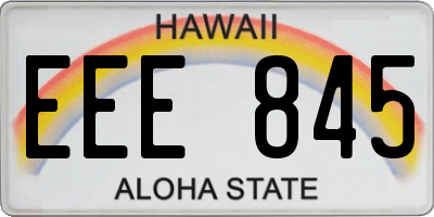 HI license plate EEE845