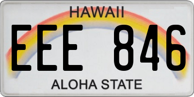 HI license plate EEE846