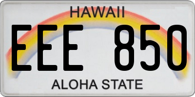 HI license plate EEE850