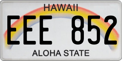 HI license plate EEE852