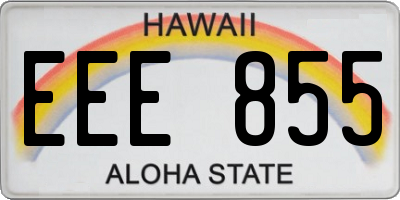 HI license plate EEE855