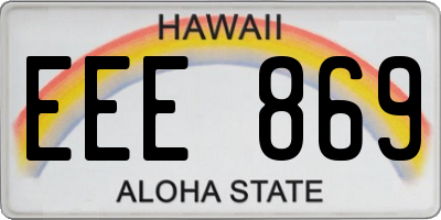 HI license plate EEE869