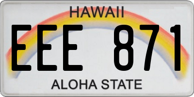 HI license plate EEE871