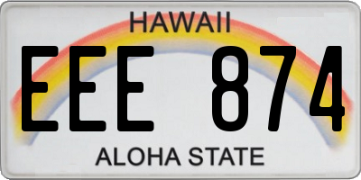 HI license plate EEE874