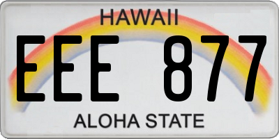 HI license plate EEE877