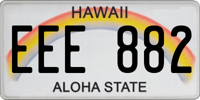 HI license plate EEE882