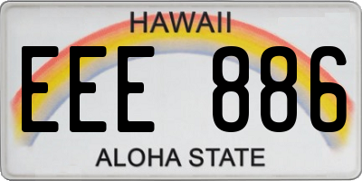 HI license plate EEE886