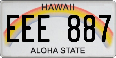 HI license plate EEE887