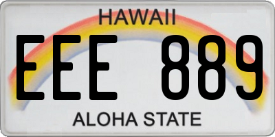 HI license plate EEE889