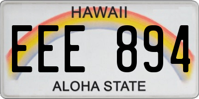 HI license plate EEE894