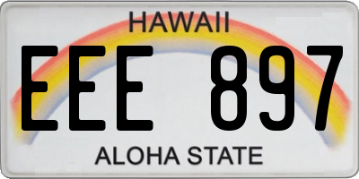 HI license plate EEE897