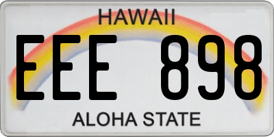 HI license plate EEE898
