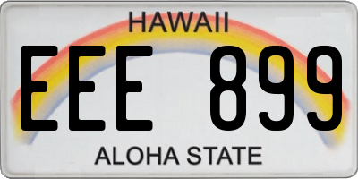 HI license plate EEE899
