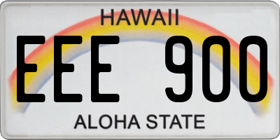 HI license plate EEE900