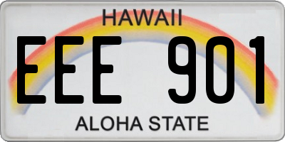 HI license plate EEE901